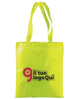 Shopper fluo in poliestere con manici lunghi