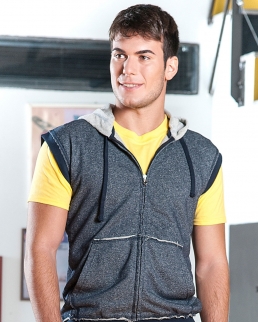 Contrast gilet in felpa