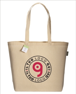 Shopper in cotone organico certificato con soffietto da 135 gr