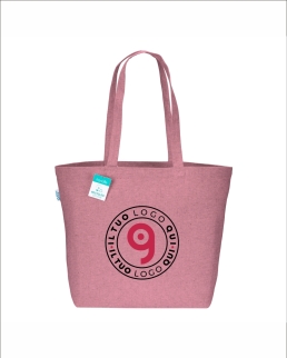 Shopper con soffietto in cotone riciclato