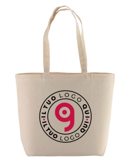 Shopper maxi personalizzate in cotone con soffietto