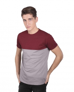 Maglia color block girocollo