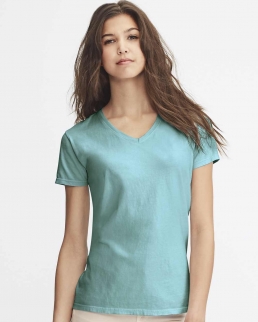 T-shirt donna con scollo a V