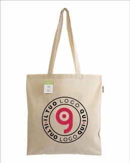 Shopper in cotone organico con soffietto da 150 gr