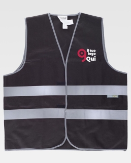 Gilet con bande rifrangente Collo a V e chiusura di velcro