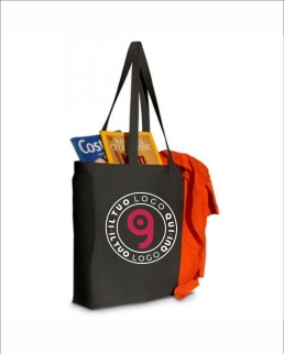 Shopper in cotone canvas con soffietto